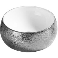Раковина CeramaLux 40 С1062 Серебряная фаянс накладная