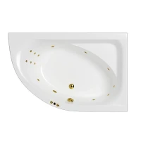 Акриловая ванна Whitecross Aquarella 170x110 R 0109.170110.100.SMART.GL цвет Белый с гидромассажем форсунки Золото