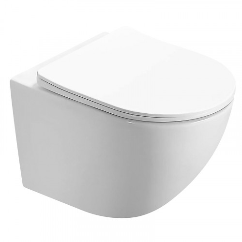 Унитаз Azario Trevi Торнадо AZ-0093UQ3 подвесной цвет Белый с сиденьем Микролифт