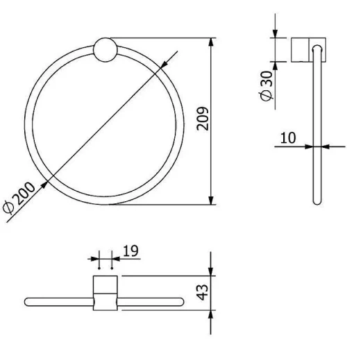 Кольцо для полотенец Kludi Vela R 5897839 Черное матовое