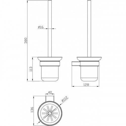 Ершик для унитаза Milacio Ultra MCU.964.MB Черный матовый