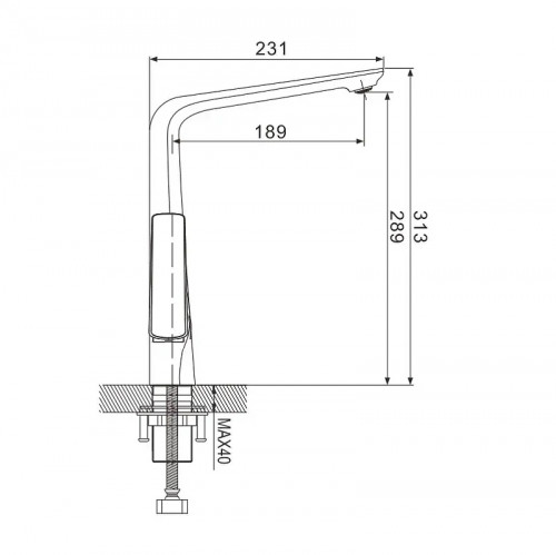 Смеситель для кухни Rose R1313H цвет Черный Хром