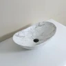 Раковина-чаша CeramaLux 63 1575 Белый мрамор фаянс накладная