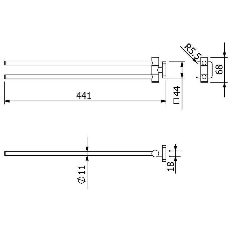 Полотенцедержатель Kludi Vela S 2597739 поворотный Черный матовый
