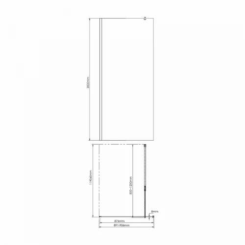Душевая перегородка WasserKRAFT Rur 90 30W39PG-MG профиль Золото глянцевое стекло матовое