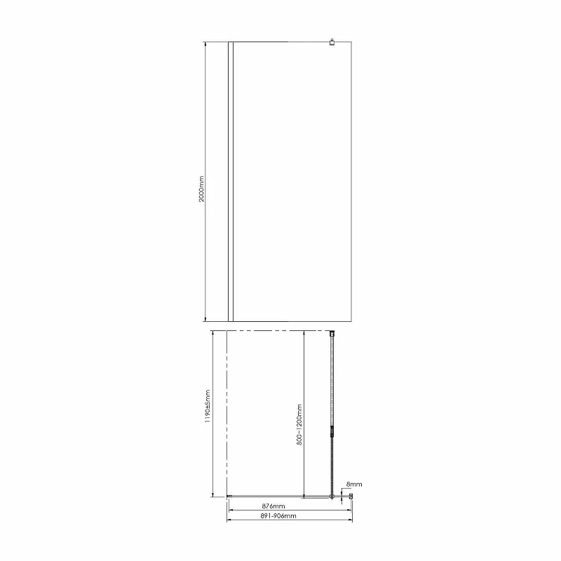 Душевая перегородка WasserKRAFT Rur 90 30W39PG-MG профиль Золото глянцевое стекло матовое