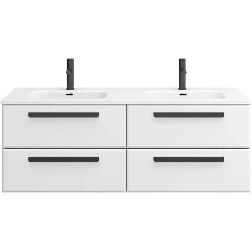 Тумба под раковину Cezares Eco-Cer-N 140 ECO-CER-N-1400-4C-SO-2-BL подвесная Bianco Lucido без ручек МДФ / ЛДСП