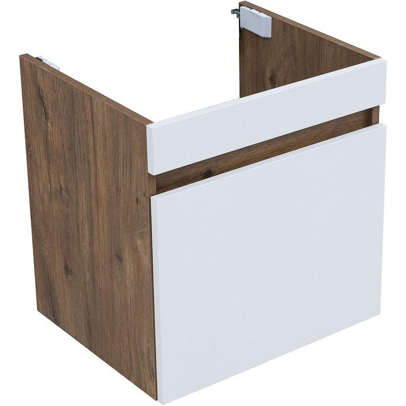 Тумба под раковину Aquanet Оптима 50 344790 подвесная Дуб рустикальный Белый сатин