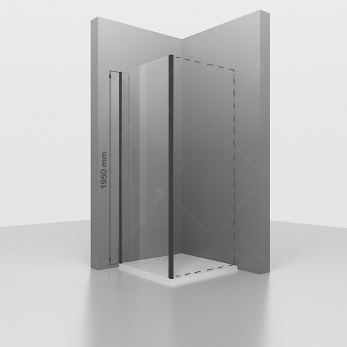 Душевая стенка RGW Z-050-2-B 80 352205208-24 профиль Черный стекло матовое-сатинат