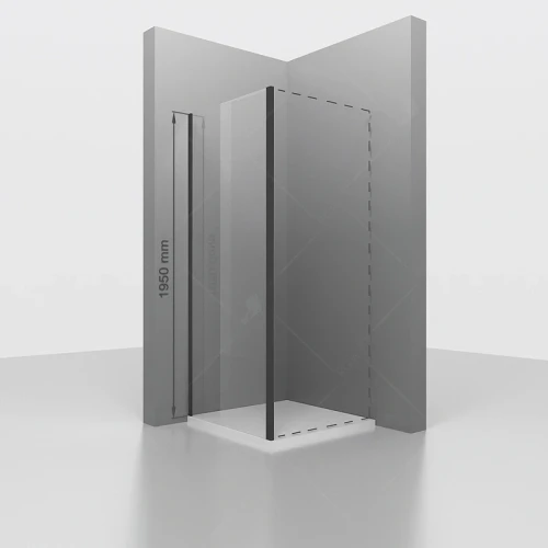 Душевая стенка RGW Z-050-2-B 80 352205208-24 профиль Черный стекло матовое-сатинат