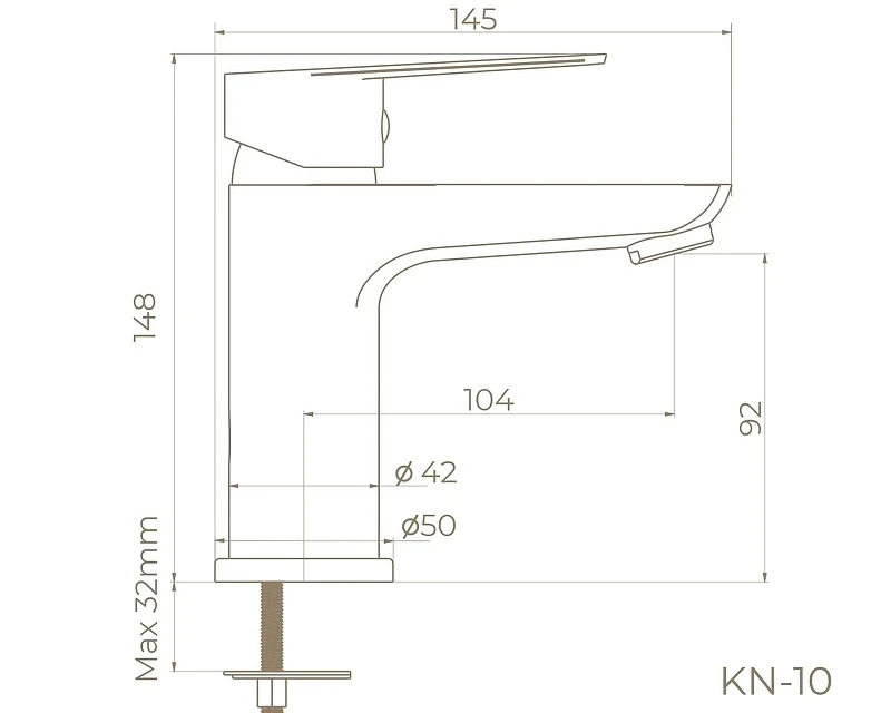 Смеситель для раковины Knotlor Ecoflow KN-10 цвет Хром