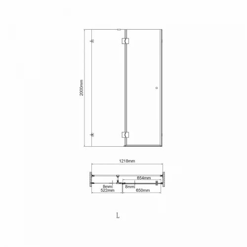 Душевая дверь WasserKRAFT Paar 120 L 88H05L-MG профиль Розовое золото стекло матовое