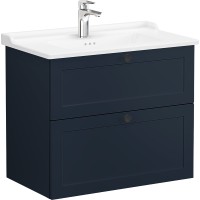 Тумба с раковиной Vitra Root Classic 80 68874 подвесная Темно-синяя матовая МДФ / ЛДСП