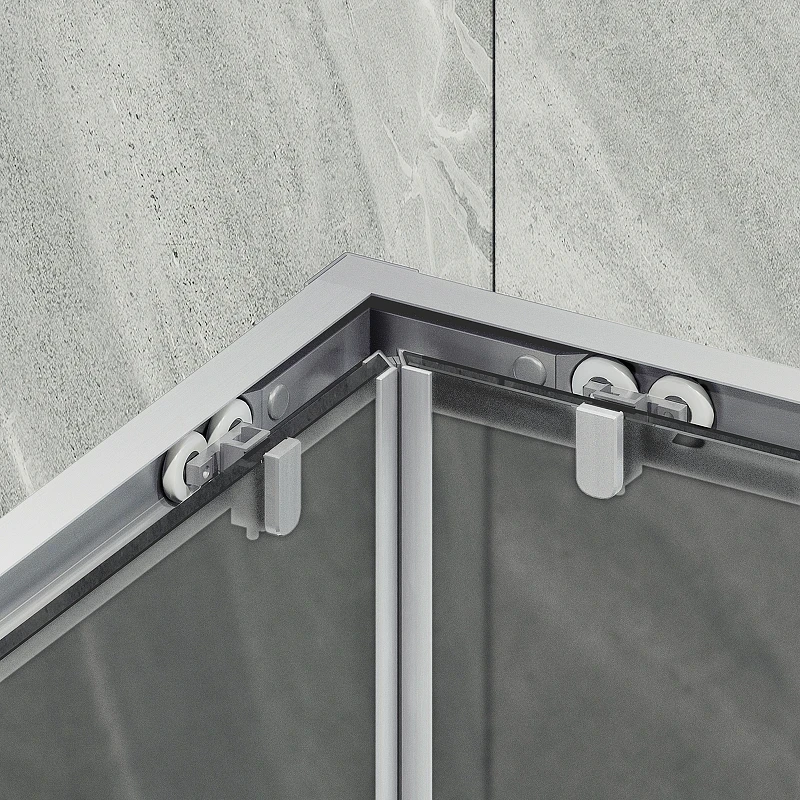 Душевой уголок Maybah Glass MGY-1331-5 1000x1000x1950 раздвижной профиль Хром матовый стекло графитовое матовое