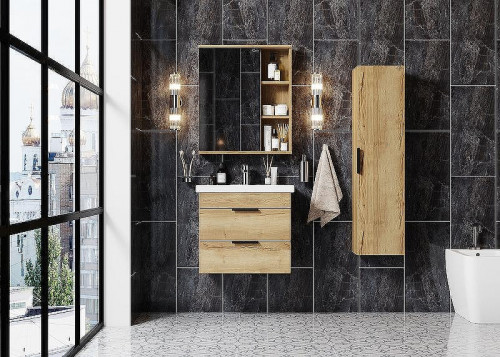 Зеркальный шкаф Onika Легран 60.00У 206071 Дуб галифакс