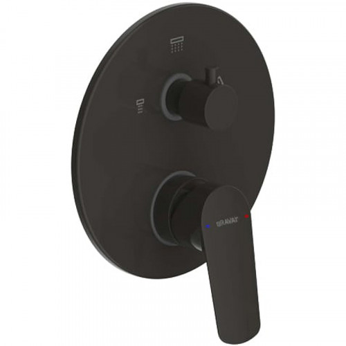 Смеситель для душа Bravat Rhein PB8429564BW-3-ENG Черный матовый латунь встраиваемый