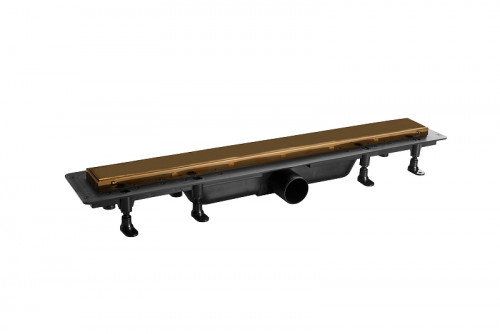 Душевой лоток PlastBrno DESIGN 4 91 SZH9850 с решеткой цвет Матовое золото