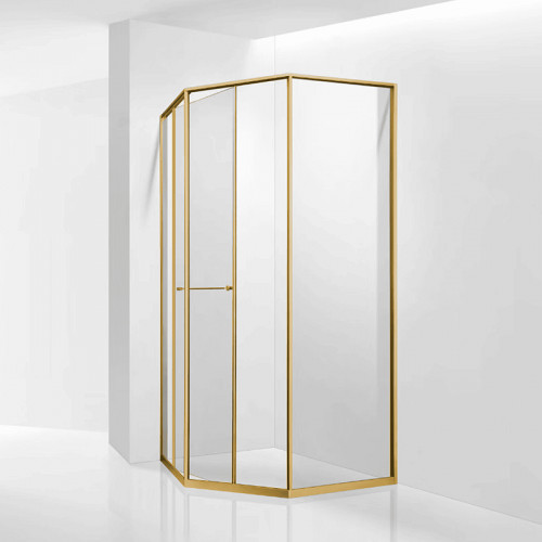 Душевой уголок RGW 90x90 33328299-16L профиль цвет Золото brush стекло прозрачное