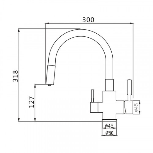 Смеситель для кухни Shevanik S568B цвет Сатин Черный