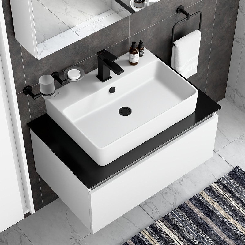 Смеситель для раковины Vitra Minimax Square A4372036EXP цвет Черный матовый