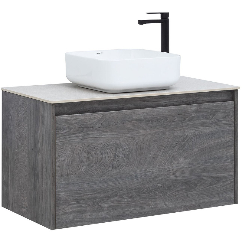 Тумба под раковину Aquanet Nova Lite 90 242269 подвесная Дуб рошелье МДФ / ЛДСП