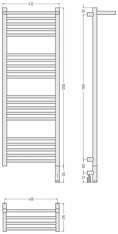 Электрический полотенцесушитель Сунержа Богема 3.1 с 1 полкой 120x40 15-6007-1240 цвет Тёмный титан муар