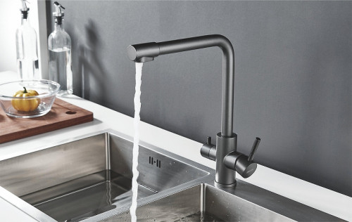 Смеситель для кухни Shevanik S868T цвет Оружейная сталь