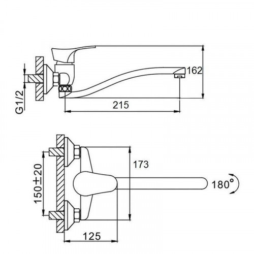 Смеситель для кухни D-Lin D141405 цвет Хром