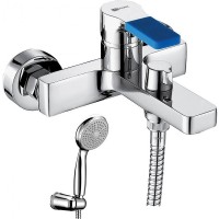 Смеситель для ванны Lemark Aura LM0614C Хром Синий латунь на стену