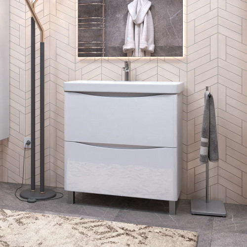 Тумба под раковину Vigo Glem 80 tn.GLE.9595.80.2Y Белая МДФ / ЛДСП