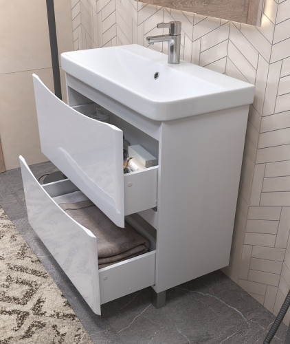 Тумба под раковину Vigo Glem 80 tn.GLE.9595.80.2Y Белая МДФ / ЛДСП