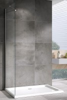 Душевая стенка Abber Zart 80x195 S81 профиль Хром стекло прозрачное