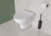 Комплект унитаза с инсталляцией Vitra Zentrum L-box 9012B003-7206 с сиденьем Микролифт и клавишей смыва Хром глянцевый фарфор подвесной