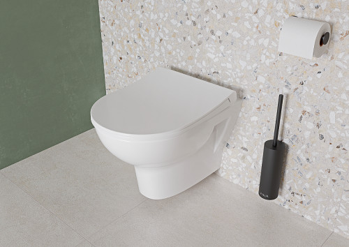 Комплект унитаза с инсталляцией Vitra Zentrum L-box 9012B003-7206 с сиденьем Микролифт и клавишей смыва Хром глянцевый фарфор подвесной