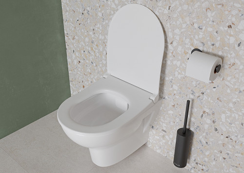 Комплект унитаза с инсталляцией Vitra Zentrum L-box 9012B003-7206 с сиденьем Микролифт и клавишей смыва Хром глянцевый фарфор подвесной