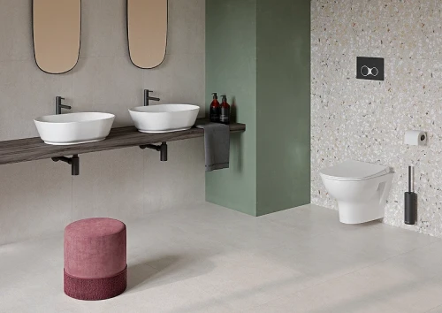 Комплект унитаза с инсталляцией Vitra Zentrum L-box 9012B003-7206 с сиденьем Микролифт и клавишей смыва Хром глянцевый фарфор подвесной