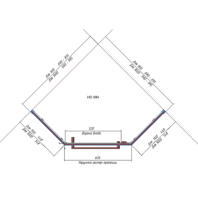 Душевой уголок RGW Hotel HO-084 90x90 350608499-11 профиль Хром стекло прозрачное