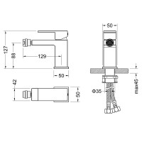 Смеситель для биде Timo Selene 2062/03F Черный