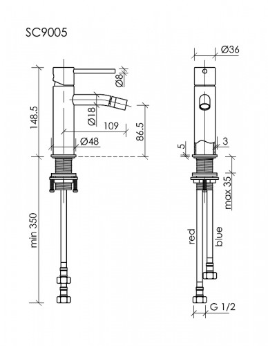 Смеситель для биде Sancos Etna SC9005BN цвет Никель брашированный