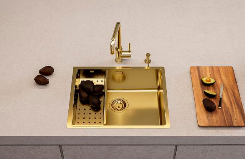 Кухонная мойка Alveus Kombino 50 Monarch Gold SAT-90 540x440x195 F/S 1120902 Золото нержавеющая сталь встраиваемый