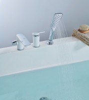 Смеситель на борт ванны Lemark Allegro LM5945CW Хром Белый латунь