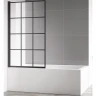 Шторка на ванну AQUAme 80 L AQM2858-L профиль Черный матовый стекло прозрачное