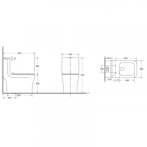 Унитаз моноблок WeltWasser Glanbach 001 GL-WT 10000009942 с бачком и сиденьем Микролифт фаянс напольный
