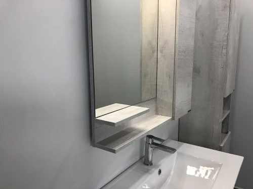 Зеркало со шкафом Comforty Верона 75 00004137100 Дуб белый МДФ / ЛДСП, стекло