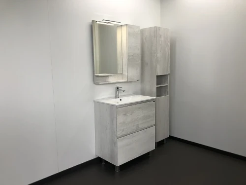 Зеркало со шкафом Comforty Верона 75 00004137100 Дуб белый МДФ / ЛДСП, стекло