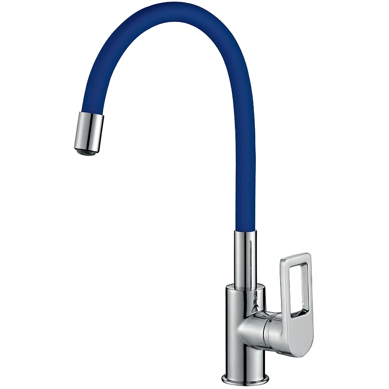 Смеситель для кухни Rossinka Z35-35U-Blue Хром Синий латунь