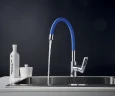Смеситель для кухни Rossinka Z35-35U-Blue Хром Синий латунь