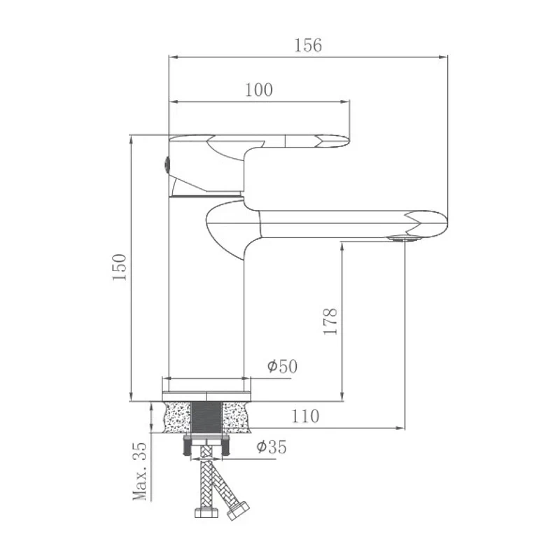 Смеситель для раковины Haiba HB10564 цвет Хром