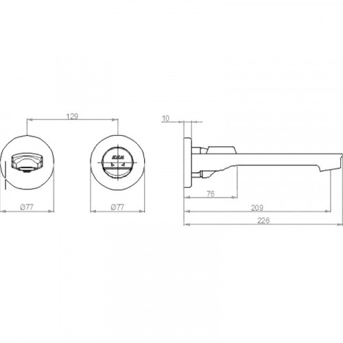 Смеситель для раковины E.C.A. Myra 102167603HEX-YY Хром латунь встраиваемый