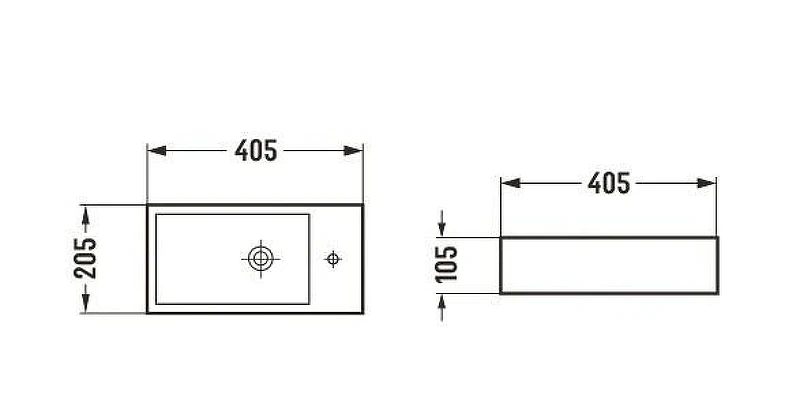 Раковина подвесная CeramaLux 40 R 9048DRMDH цвет Темно серый